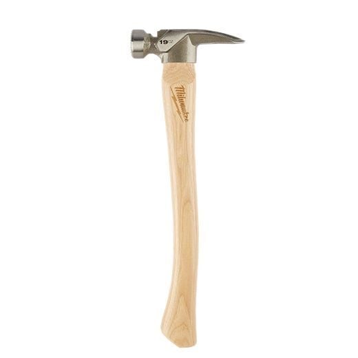Milwaukee Milled Face Hickory Handle Framing Hammer, 19-Oz