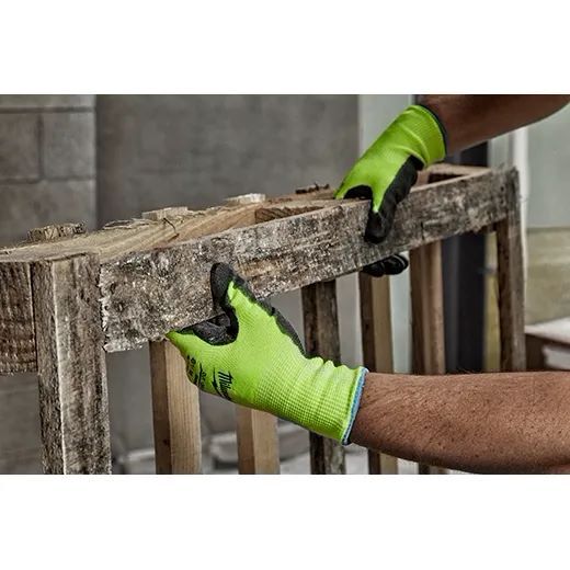 Milwaukee High Visibility Cut Level 2 Polyurethane Dipped Gloves, L