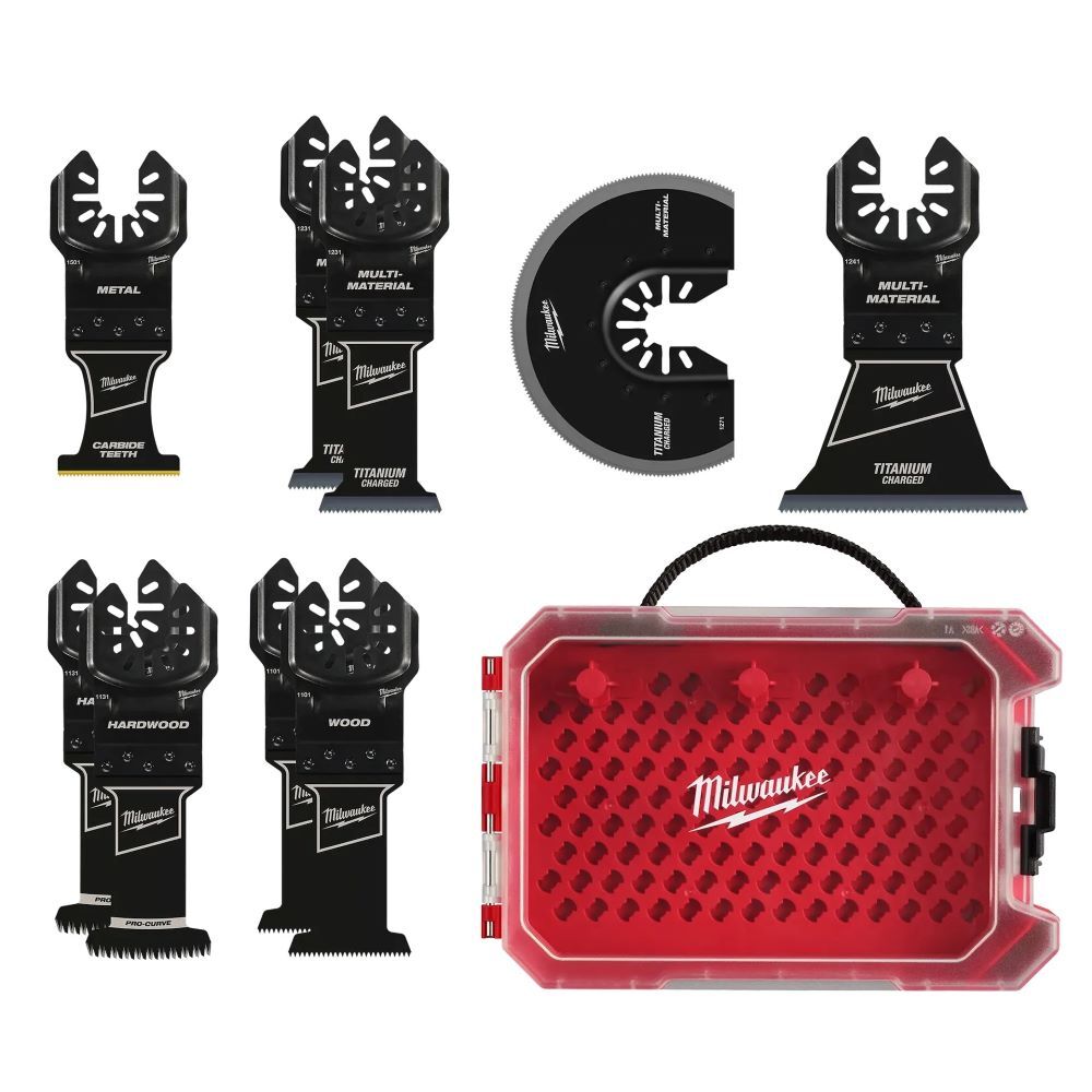 Milwaukee Open-Lok Oscillating Universal Fit Blade Set, 9-Pc