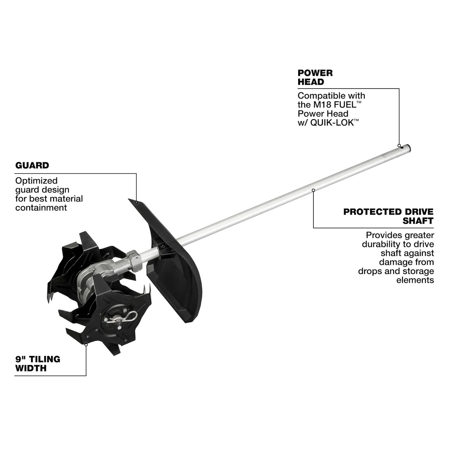 Milwaukee M18 Fuel Quik-Lok Cultivator Attachment