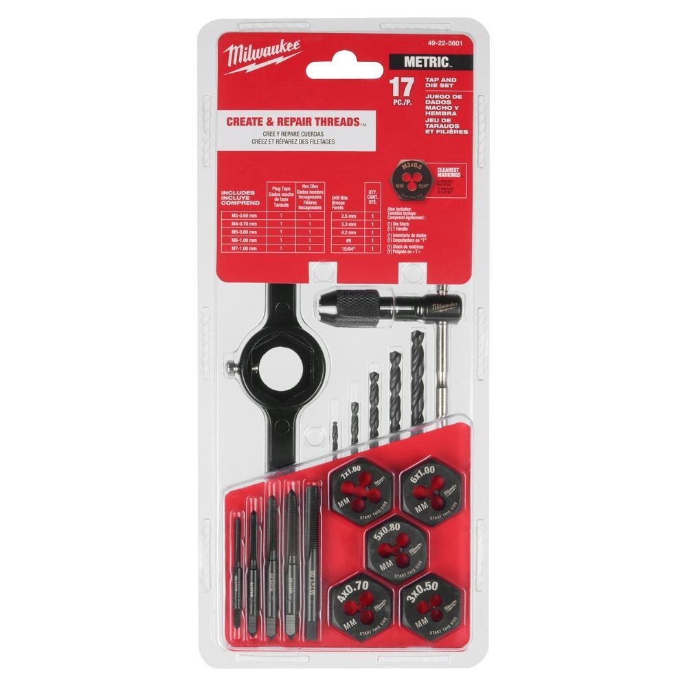 Milwaukee Metric Tap And Die Set, 17-Pc