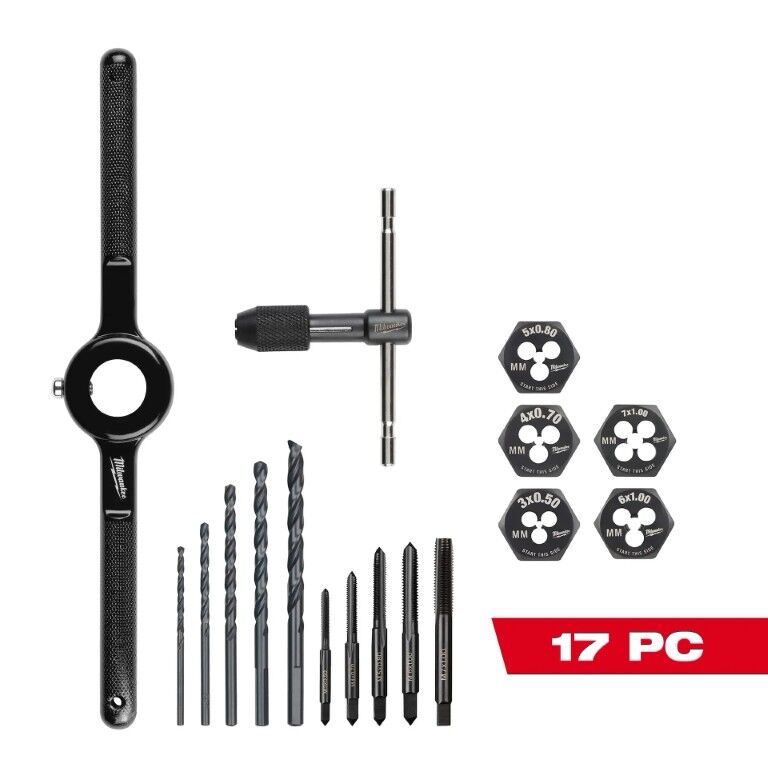 Milwaukee Metric Tap And Die Set, 17-Pc