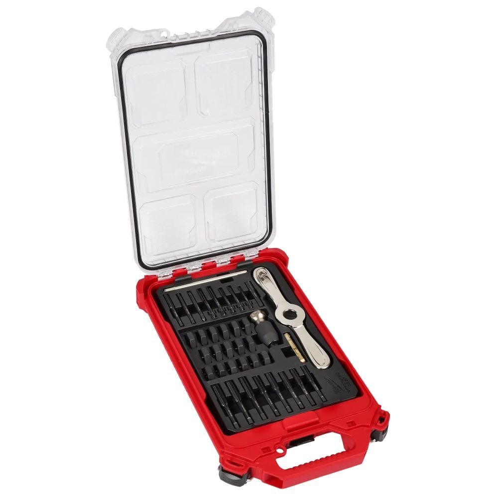 Milwaukee Metric Tap & Die Packout Set with Hex-Lok 2-In-1 Handle, 38-Pc