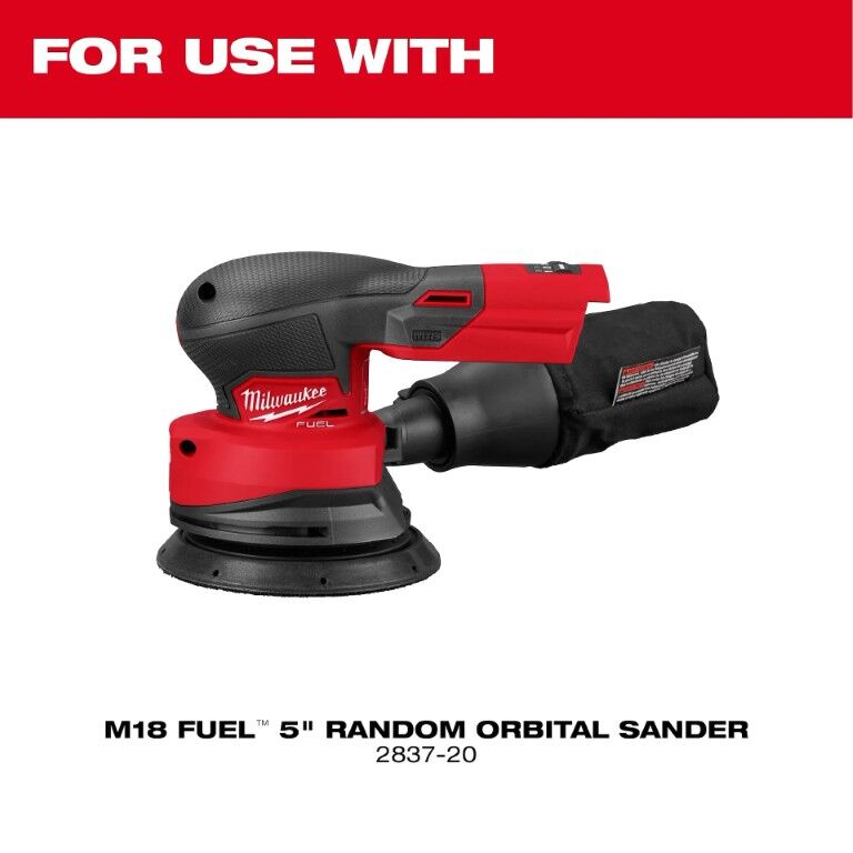 Milwaukee M18 Fuel Random Orbital Sander Replacement Backing Pad, 5-In