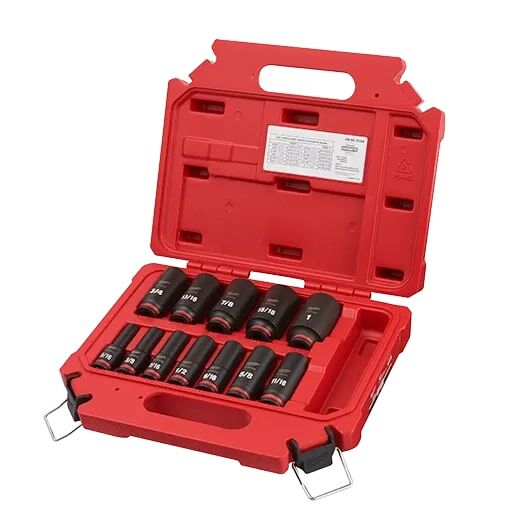 Milwaukee Shockwave Impact Duty SAE 6-Point Deep Socket Set, 3/8-In Drive, 12-Pc