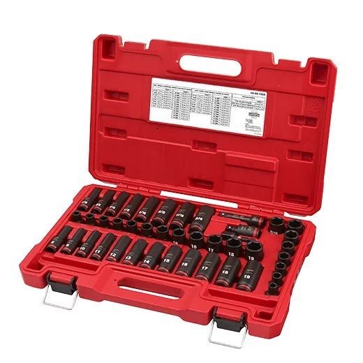 Milwaukee Shockwave Impact Duty SAE & Metric 6-Point Socket Set, 3/8-In Drive, 43-Pc