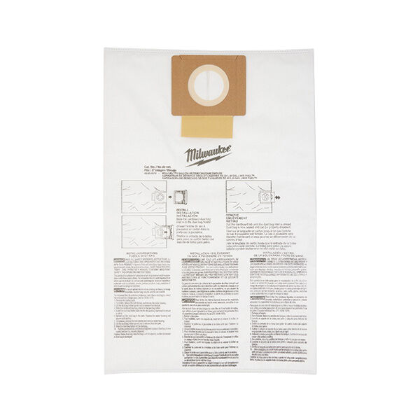 Milwaukee Fleece Vacuum Dust Bags, 6-Gal, 5-Pk