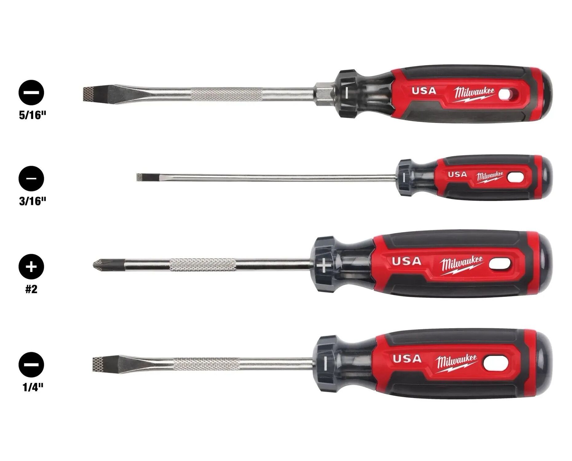 Milwaukee Cushion Grip Screwdriver Kit (USA), 4-Pc