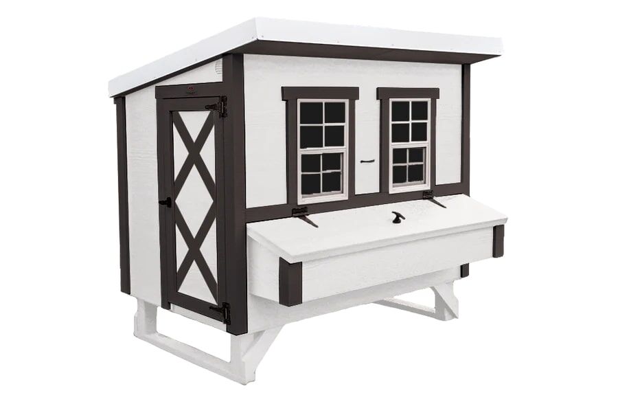 OverEZ Large Chicken Coop, Black/White