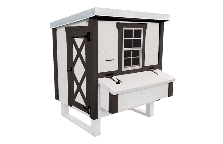 OverEZ Medium Chicken Coop, Black/White