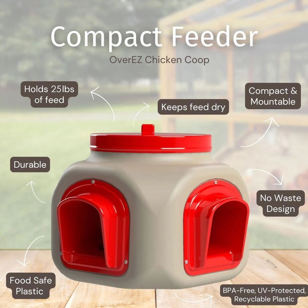 OverEZ Compact Chicken Feeder, 25-Lb