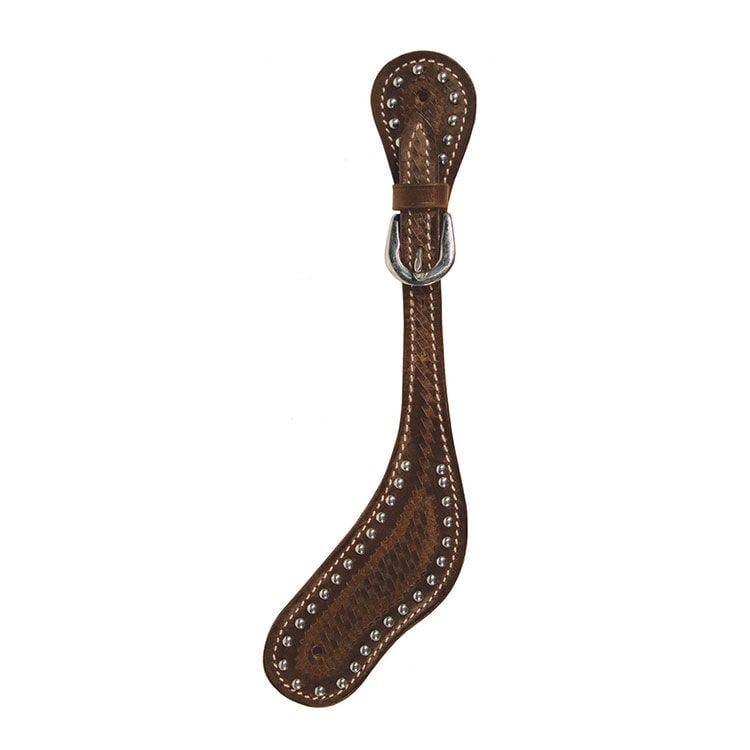 Buffalo Leather Spur Straps With Silver Spots