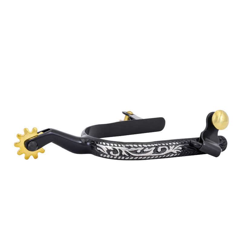 Partrade Engraved Spurs in Black, Large