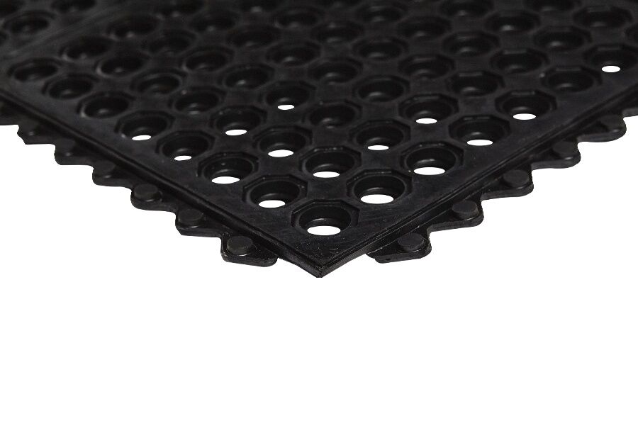 North West Rubber Wash Rack Mat - Black, 3 ft X 3 ft X 1/2 in