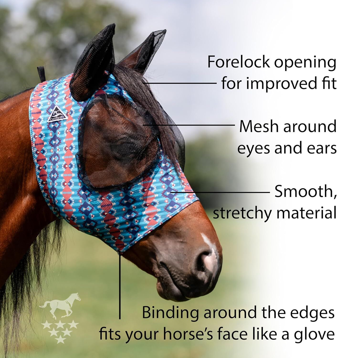 Professional's Choice Canyon Pony Comfort Fit Lycra Fly Mask