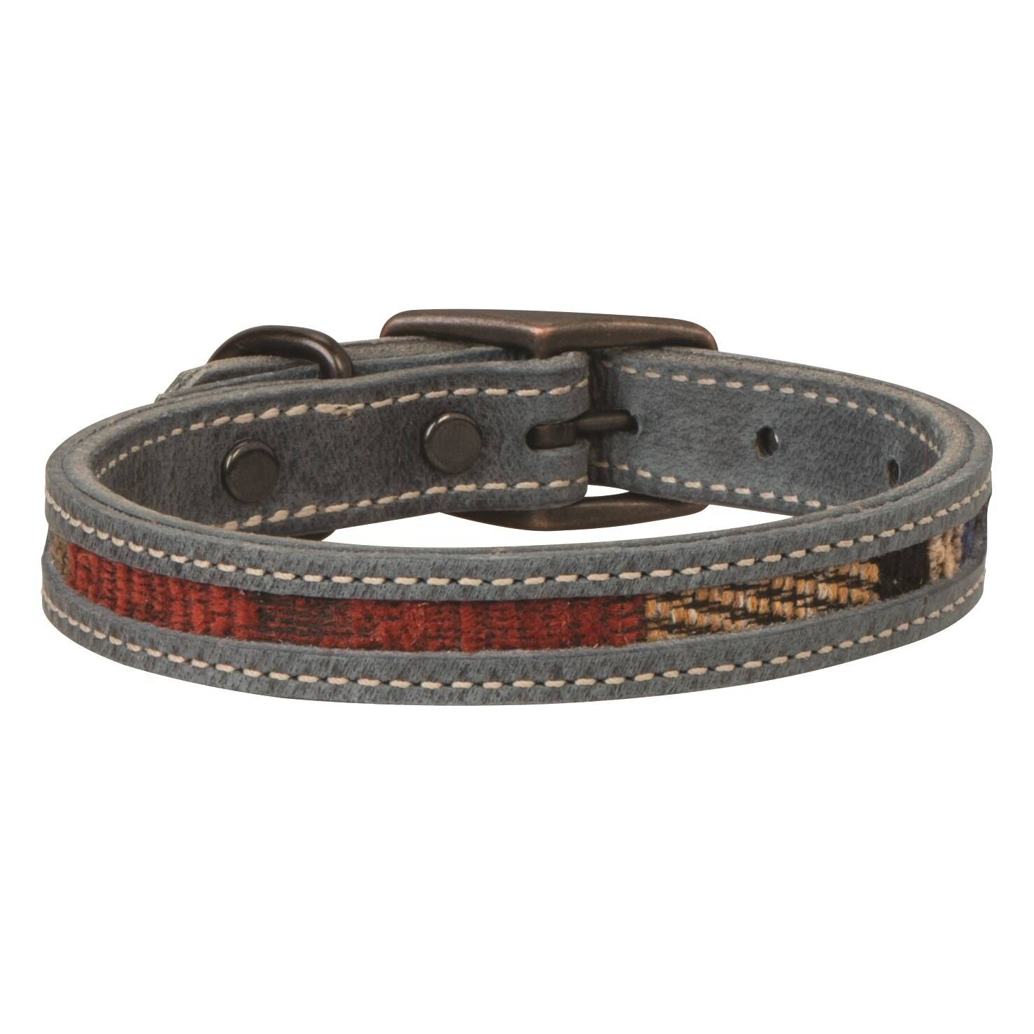 Weaver Leather Indigo Sky Collar Leather Dog Collar, 1-In x 21-In