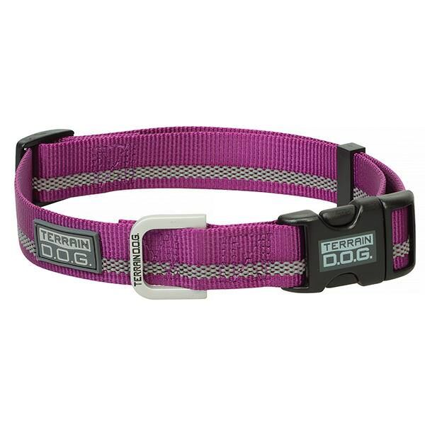 Terrain D.O.G. Small Purple Reflective Snap-N-Go Adjustable Nylon Dog Collar