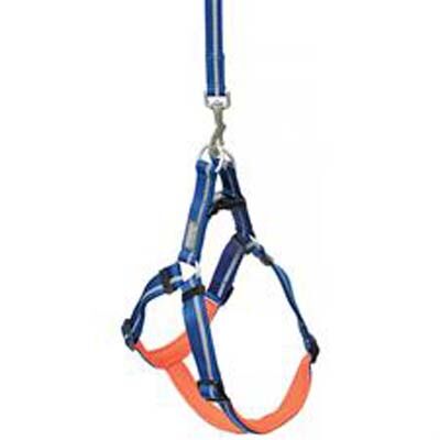 Weaver Leather Reflective Neoprene Lined Dog Harness - S, Dark Blue
