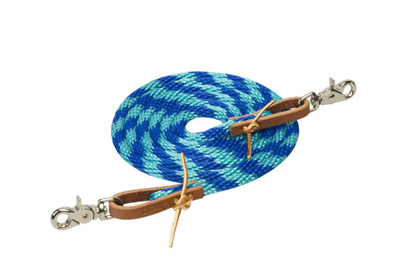 Weaver Leather Roper Rein - Hurricane Blue|Blue, 3/8 in X 8 ft