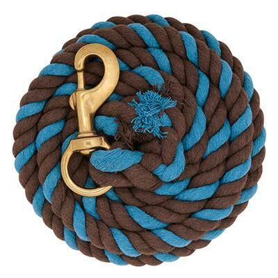 Weaver Leather Striped Lead - Blue/Chocolate, Cotton, 5/8 in X 10 ft