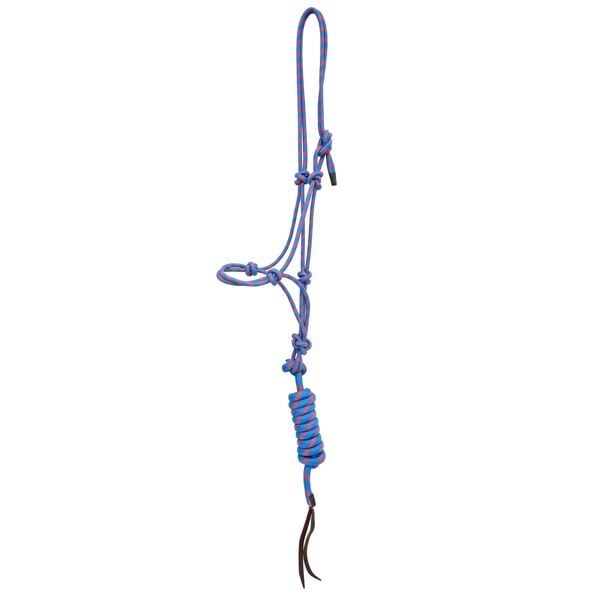 Weaver Leather Turquoise/Red Average Rope Halter With Lead, 5/16-In