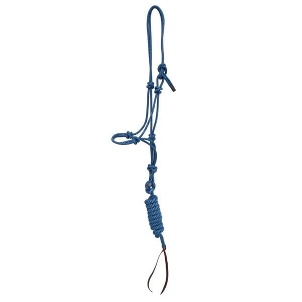 Weaver Leather Blue/Black Average Rope Halter With Lead, 5/16-In