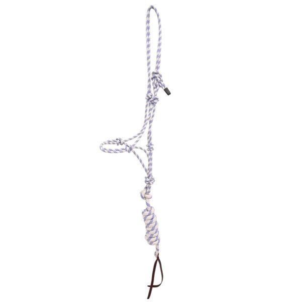 Weaver Leather Ivory/Blue Average Rope Halter With Lead, 5/16-In