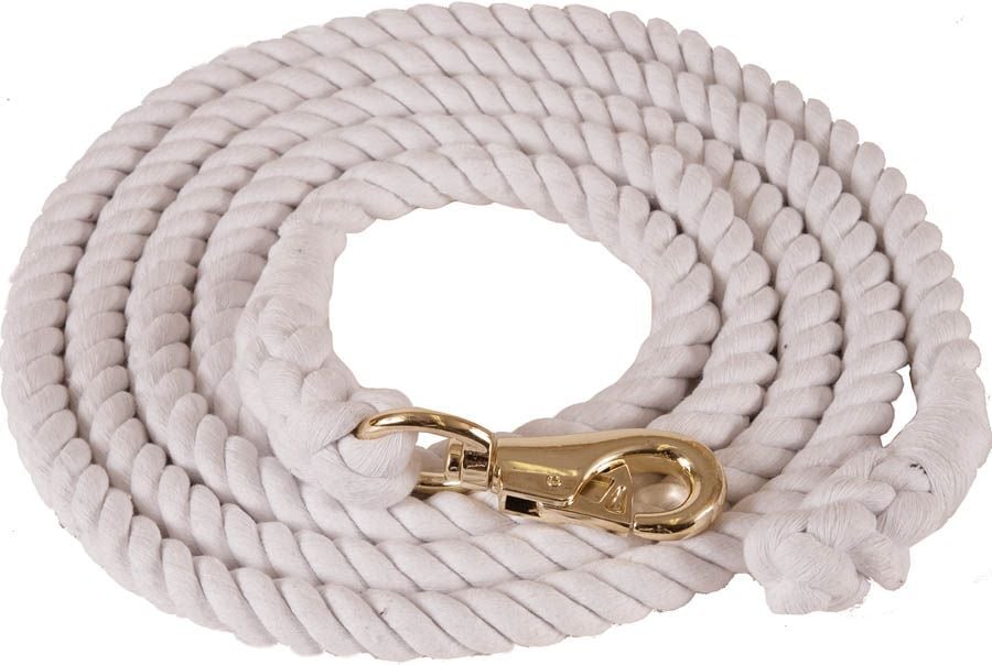 Mustang Manufacturing White Cotton Lead Rope, 3/4-In x 10-Ft