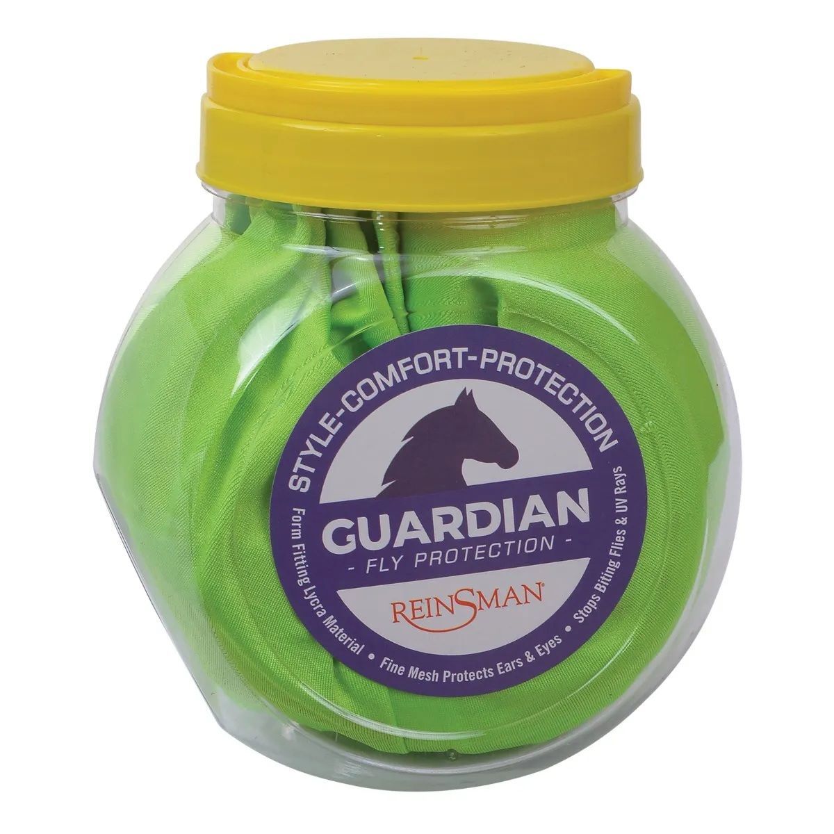 Reinsman Lycra Fly Mask Neon Green, Medium