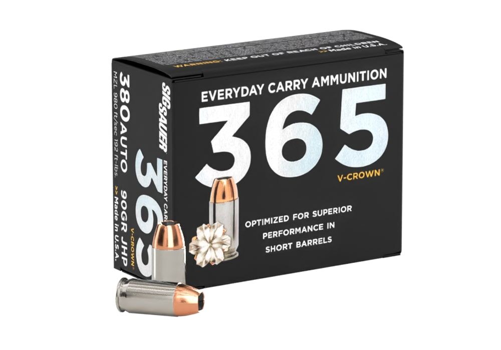 Sig Sauer 365 Elite V-Crown 380 Auto 90 Grain JHP Pistol Ammo, 20-Rd