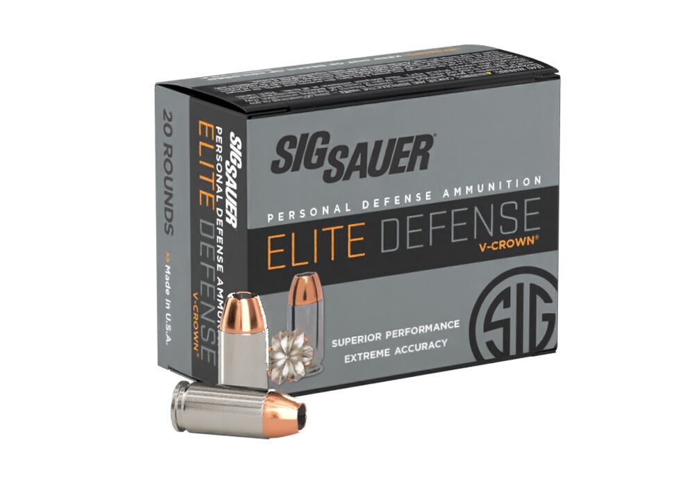 Sig Sauer Elite Defense V-Crown 40 S&W, 165-Grain Pistol Ammo, 20-Rd