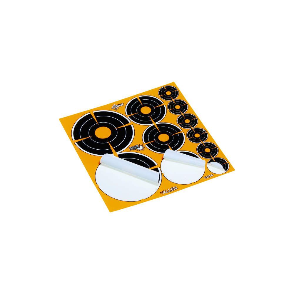 Allen EZ Aim Adhesive Splash Reactive Paper Shooting Targets Variety Pack, 12-Pk