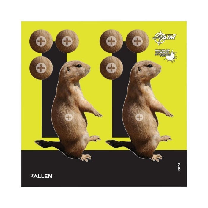 Allen Company Black EZ Aim Splash Reactive Paper Prairie Dog Shooting Targets, 8 X  8-In, 6-Pk