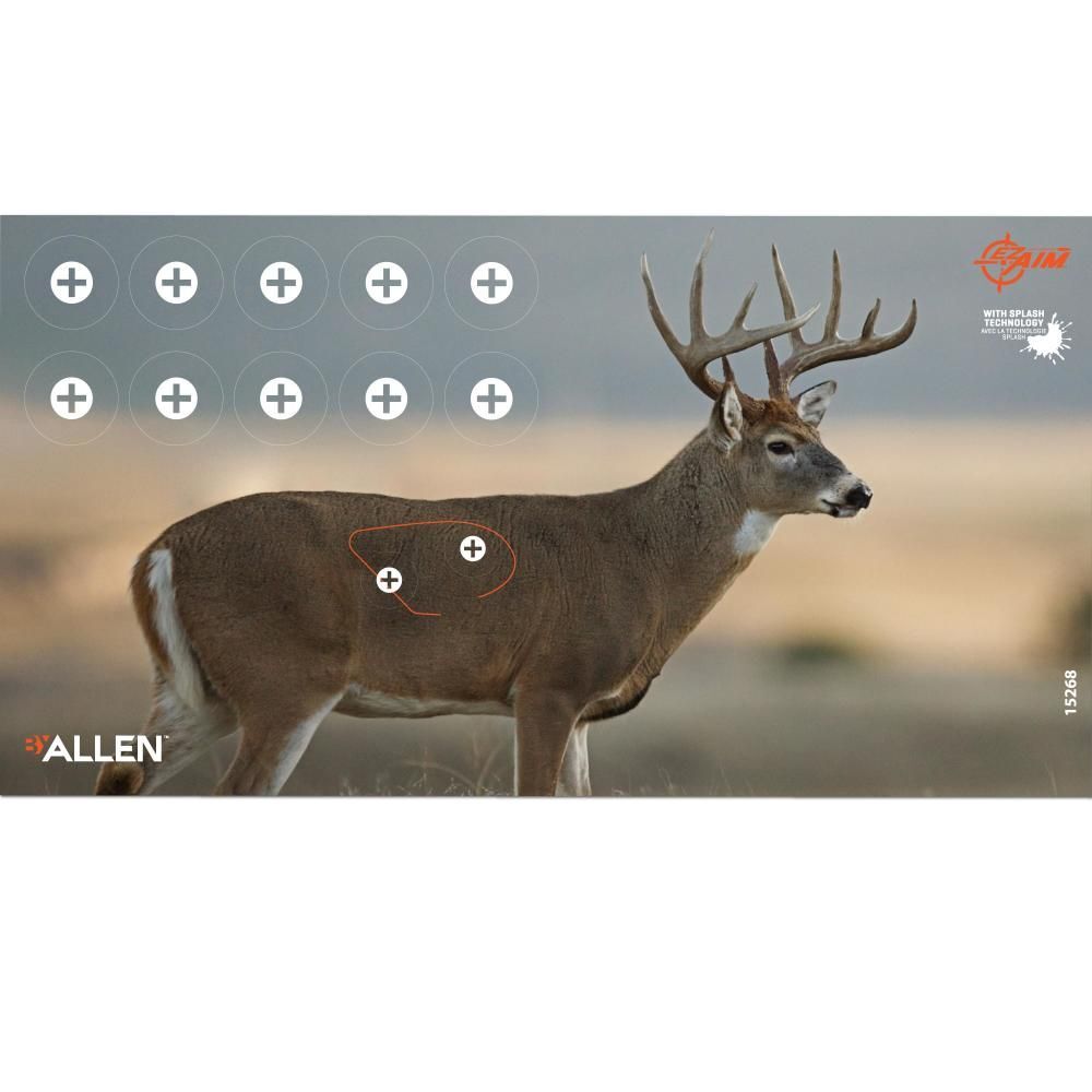 EZ Aim Multi-Color Splash Reactive Paper Shooting Targets, Whitetail Target, 24 X 13-In, 3-Pk