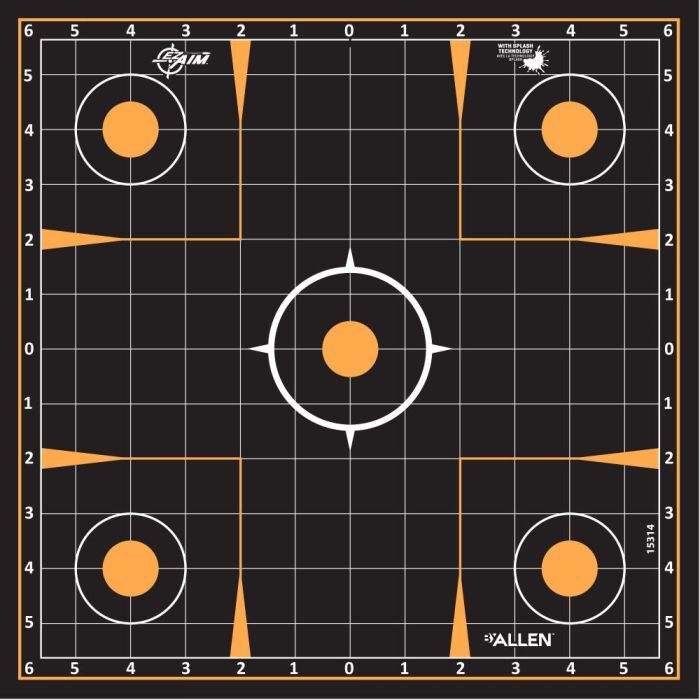 Allen EZ Aim Splash Reactive Adhesive Paper Targets 12-In X 12-In, 10-Pk