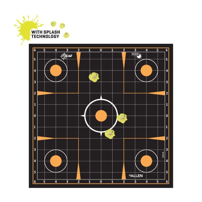 Allen EZ Aim Splash Reactive Adhesive Paper Targets 12-In X 12-In, 10-Pk