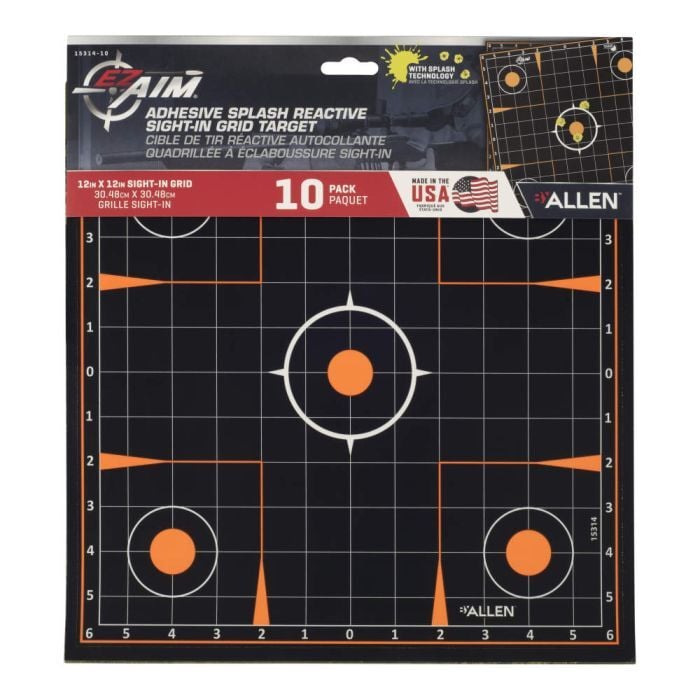 Allen EZ Aim Splash Reactive Adhesive Paper Targets 12-In X 12-In, 10-Pk