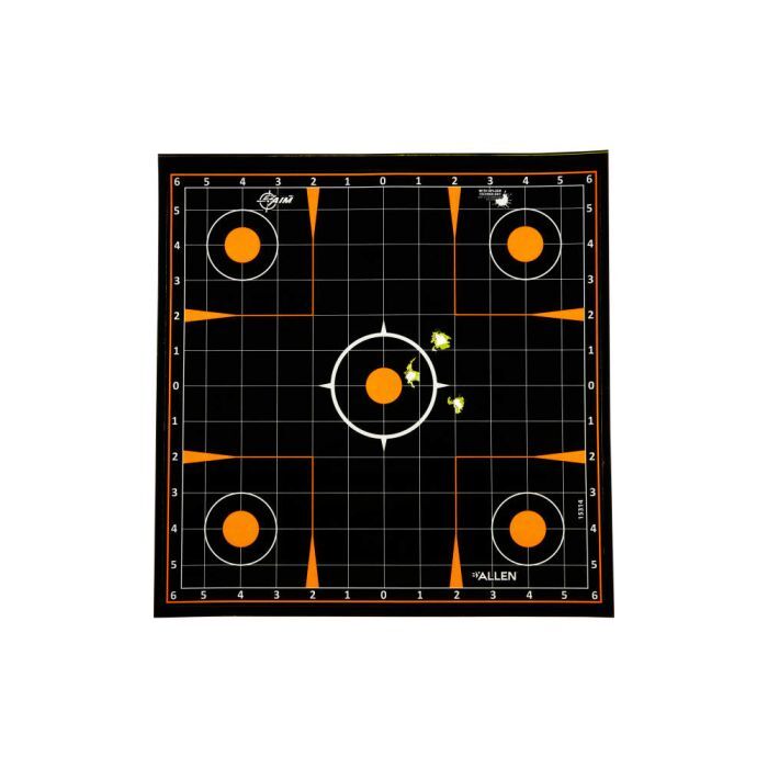 Allen EZ Aim Adhesive Splash Reactive Paper Shooting Targets, 12-In X 12-In, 5-Pk