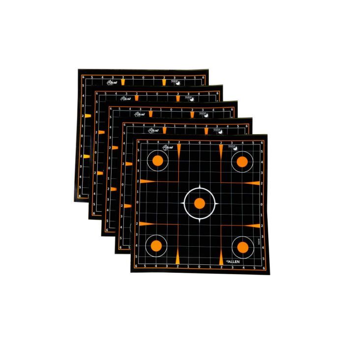 Allen EZ Aim Adhesive Splash Reactive Paper Shooting Targets, 12-In X 12-In, 5-Pk