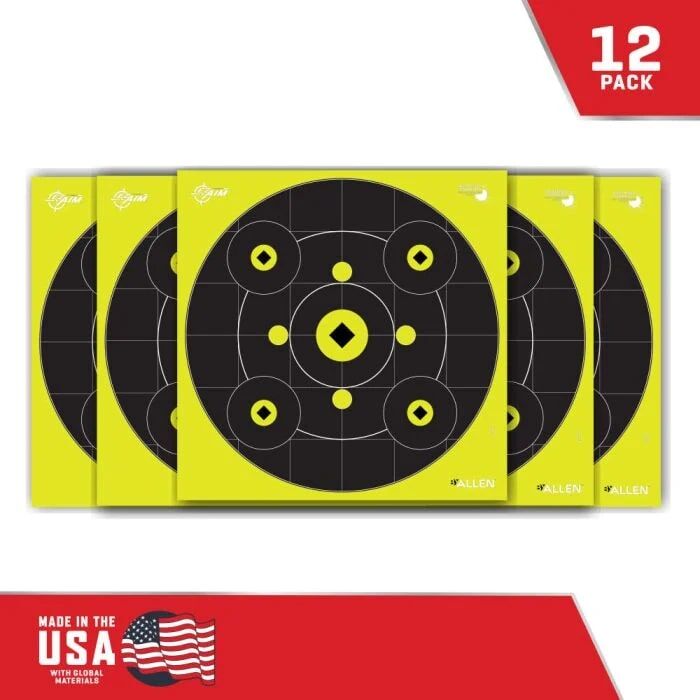 Allen 12-In Square EZ Aim Splash Reactive Paper Shooting Targets, 12-Pk