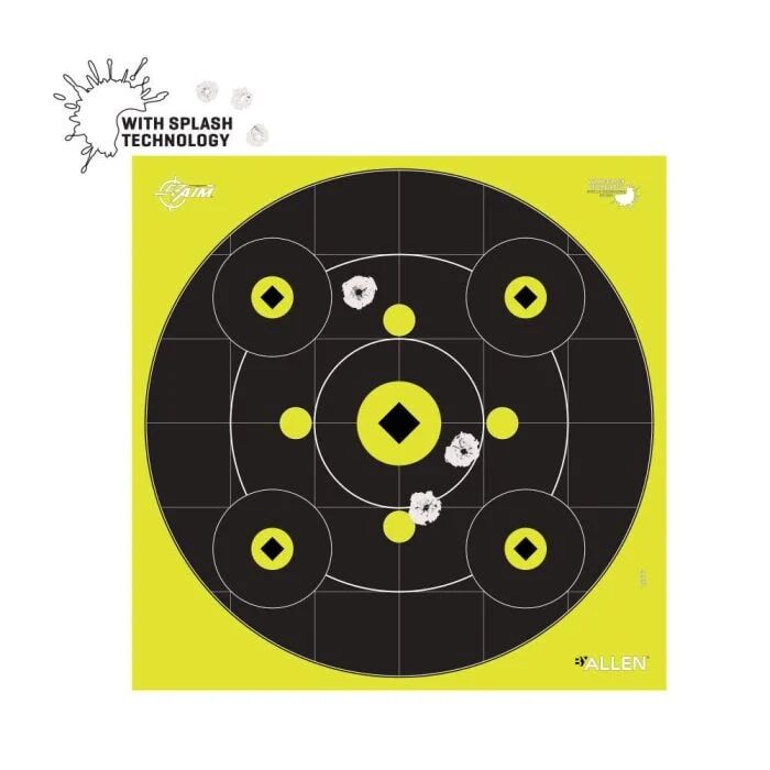 Allen 12-In Square EZ Aim Splash Reactive Paper Shooting Targets, 12-Pk