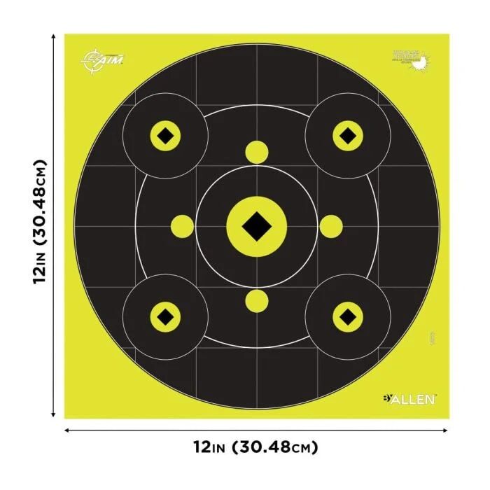 Allen 12-In Square EZ Aim Splash Reactive Paper Shooting Targets, 12-Pk