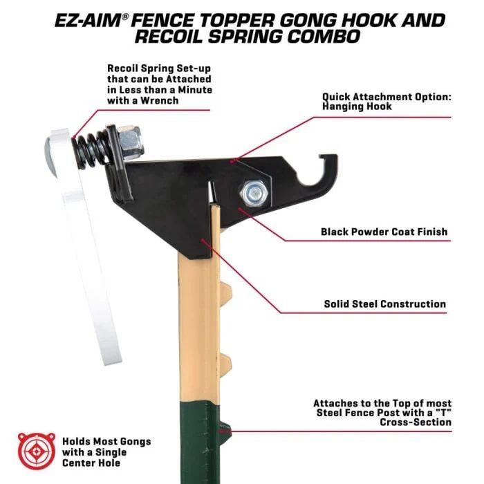 Allen EZ Aim Fence Topper Gong Hook and Recoil Spring Combo