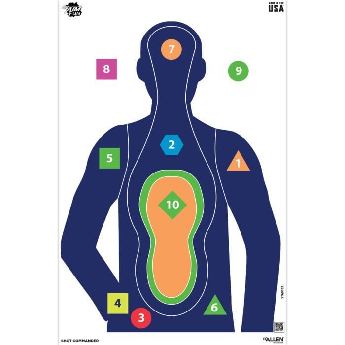 Allen EZ Aim Fun Shot Commander Paper Shooting Targets, 23-InW x 35-InH, 3-Pk