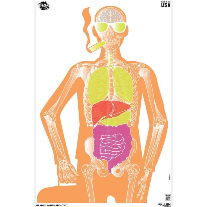 Allen EZ Aim Fun Makin Bones About It Silhouette Paper Shooting Target, 23 x 35-In, 3-Pk