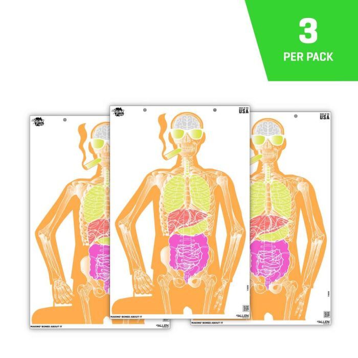 Allen EZ Aim Fun Makin Bones About It Silhouette Paper Shooting Target, 23 x 35-In, 3-Pk