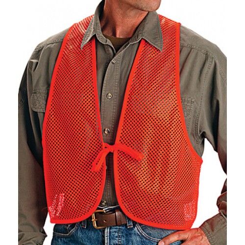 Allen Safety Vest Polyester Mesh - Orange, One Size Fits All