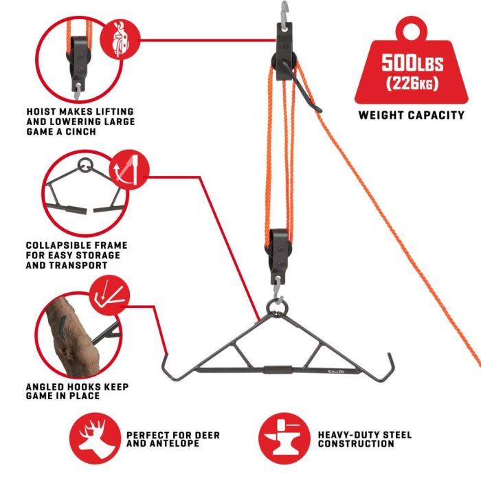 Allen Company Takedown Gambrel & Hoist Kit, 500-Lb
