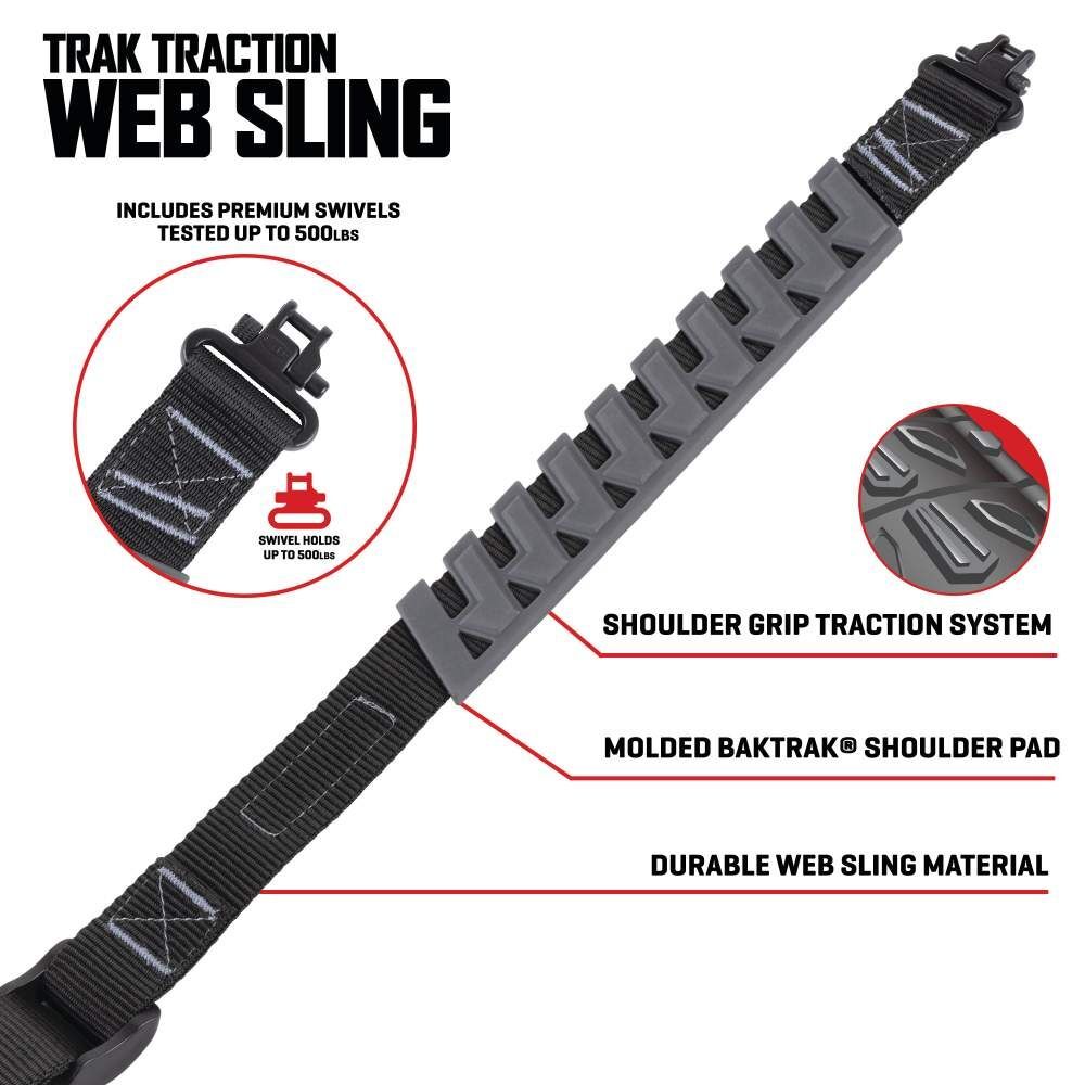 Allen Trak Traction Web Black/Gray Rifle Sling With Swivels, 36-In