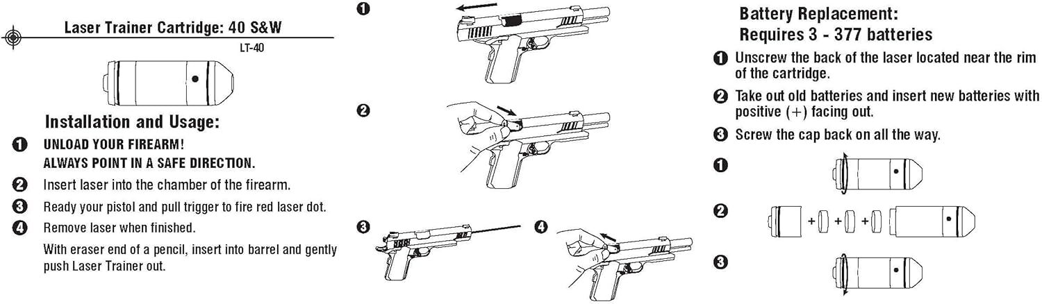 LaserLyte .40 S&W Laser Trainer Cartridge